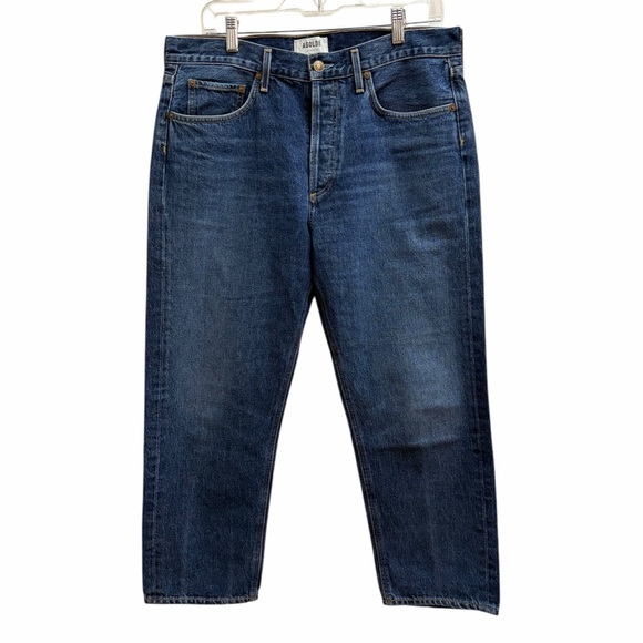 Agolde Denim - AGOLDE Parker High Rise Straight Leg Jeans Cropped Medium Wash